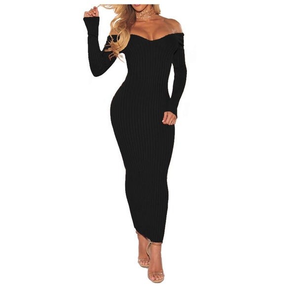 long sleeve bodycon sweater dress